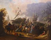 Jan Baptiste Vanmour View of a Mediterranean Port. oil painting